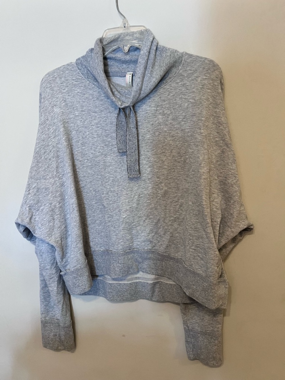 Free People Movement Womens Mockneck Dolman Sleeve Cropped Sweatshirt -M - Gray